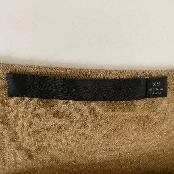 Jenni Kayne Riviera Slip Tank Dress, 100% Raw Silk Green / Brown, Boho Size XS - Picture 8 of 11